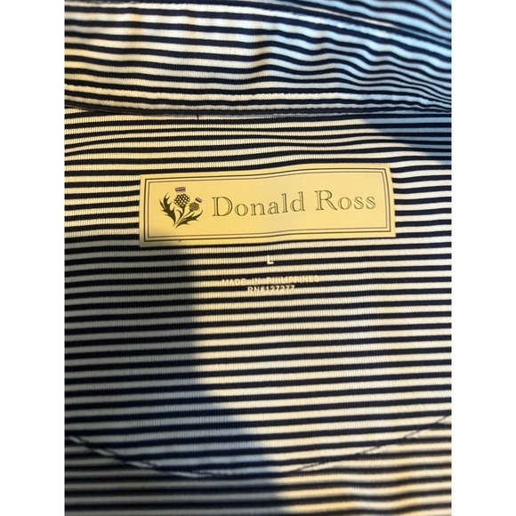 Donald Ross Golf Polo‎ Shirt Striped Collared Short Sleeve - Picture 4 of 7